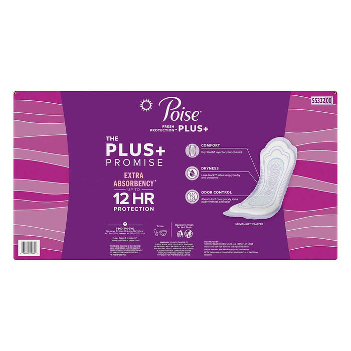 Poise Plus Incontinence Pads, Moderate Absorbency Regular, 204-count