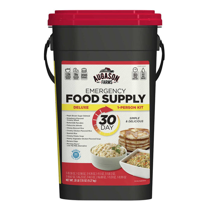 Augason Farms Deluxe 30-Day Emergency Food Supply 5-Gallon Survival Food with 72-Hour Be Ready On-The-Go Kit