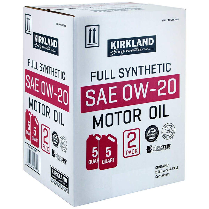 Kirkland Signature 0W-20 Full Synthetic Motor Oil 5-quart, 4-Bottles