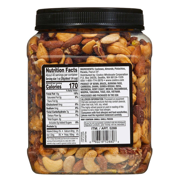 Kirkland Signature Unsalted Mixed Nuts, 2.5 lbs ) | Home Deliveries