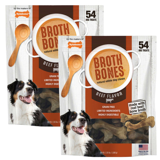 Nylabone Broth Bones Natural Edible Dog Chews 54-count, 2-pack ) | Home Deliveries
