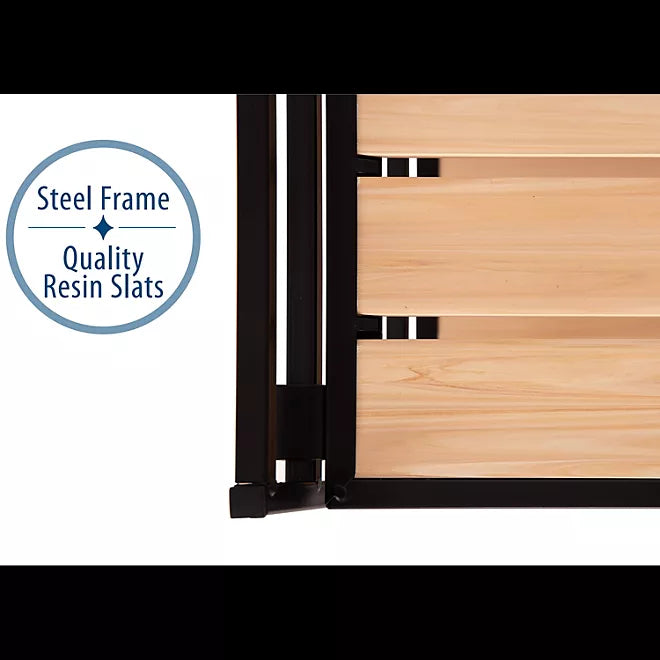 Seville Classics 3-Tier Resin Slat Shoe Rack, 26.5 W x 12.2 D x 19 H