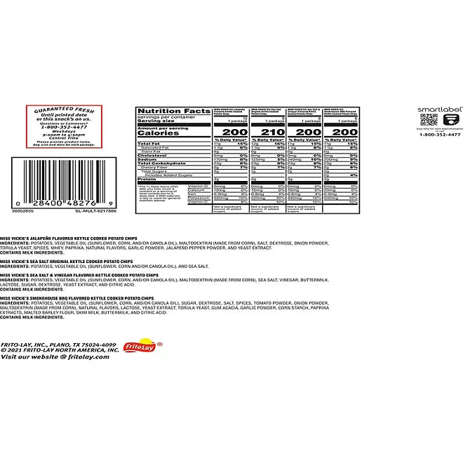 Miss Vickie's Variety Pack Potato Chips, 30 pk.