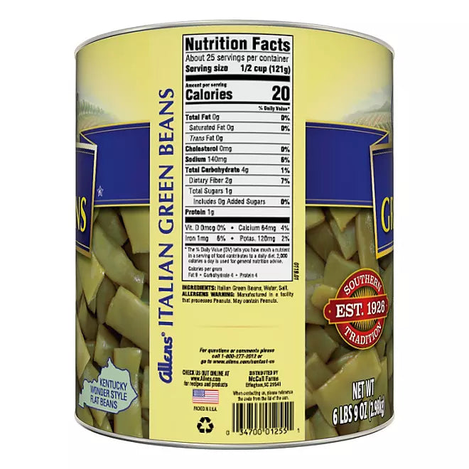 Allens Italian Style Green Beans, 28 oz., 6 pk.