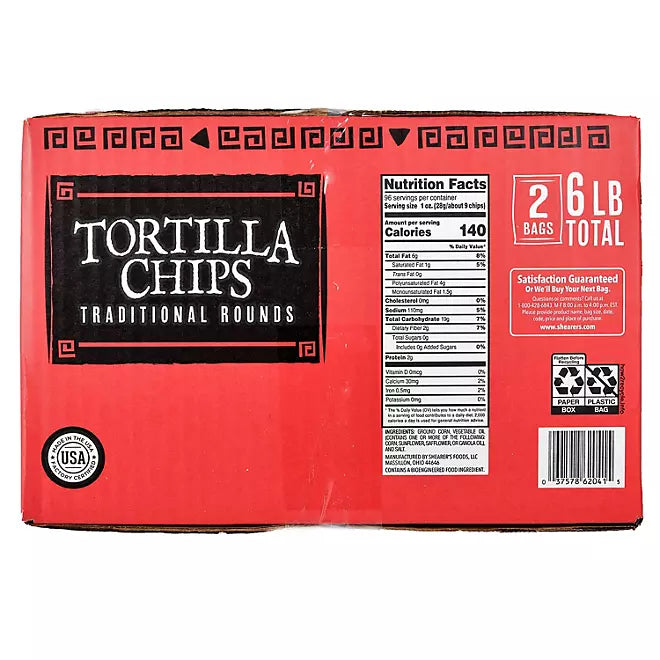 Shearer's Foods Round Tortilla Chips, 2 pk., 48 oz.