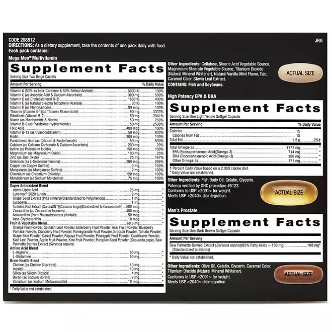 GNC Mega Men Performance and Vitality Vitapak Program, 30 ct.