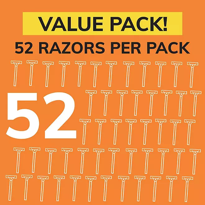BIC Sensitive Men's Disposable Razor, Single Blade, 52 ct.