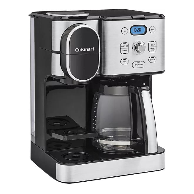 Cuisinart Stainless Steel Coffee Center 2-in-1 Coffeemaker, 12 Cup Capacity, Single Serve, Hot or Iced (Choose Color)
