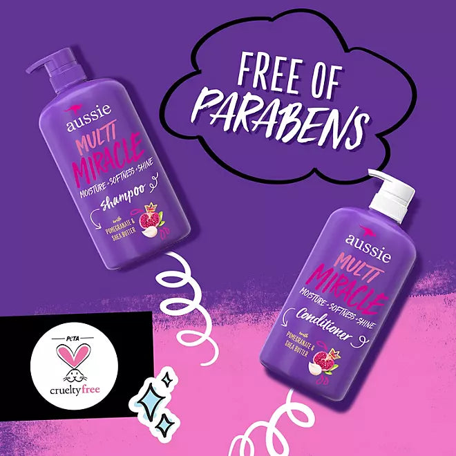 Aussie Multi Miracle 3-in-1 Shampoo and Conditioner, 33.8 fl. oz., 2 pk.