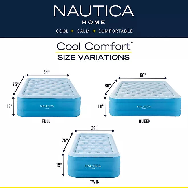 Nautica Cool Comfort 15 Pillowtop Twin Air Mattress with Inset Pump