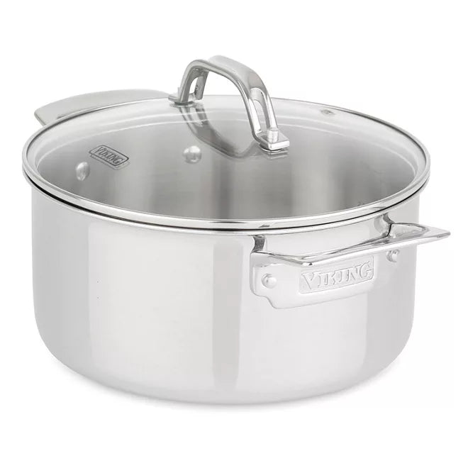 Viking 13-Piece Tri-Ply Stainless Steel Cookware Set with Glass Lids