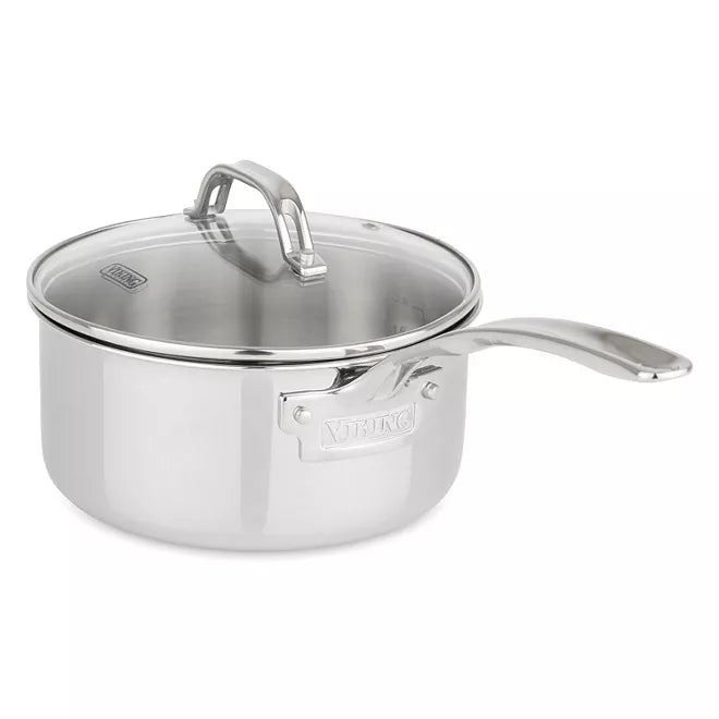 Viking 13-Piece Tri-Ply Stainless Steel Cookware Set with Glass Lids