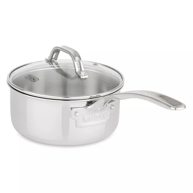 Viking 13-Piece Tri-Ply Stainless Steel Cookware Set with Glass Lids