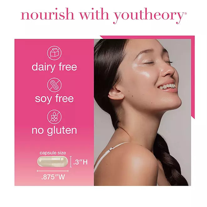 Youtheory Total Beauty Hyaluronic Acid, Keratin and Biotin Capsules 90 ct.