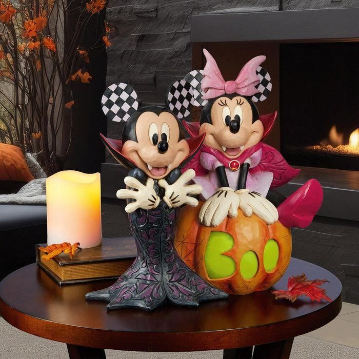 12" Disney Mickey & Minnie Boo Pumpkin by Jim Shore