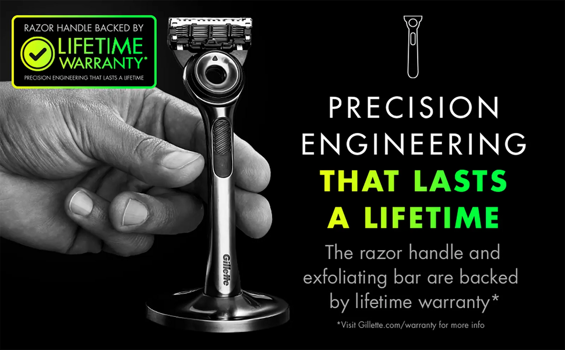 GilletteLabs Men's Razor with Exfoliating Bar - 1 Handle, 7 Refills, 1 Premium Magnetic Stand