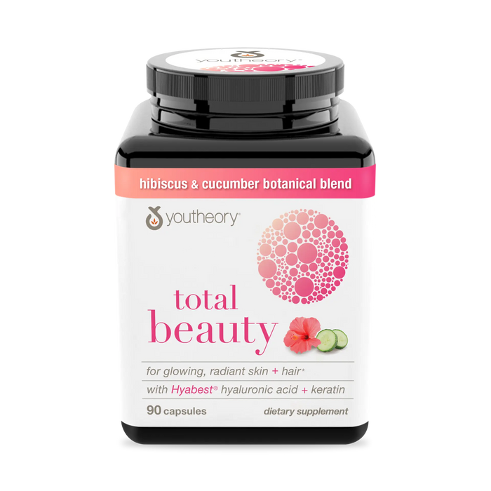Youtheory Total Beauty Hyaluronic Acid, Keratin and Biotin Capsules 90 ct.