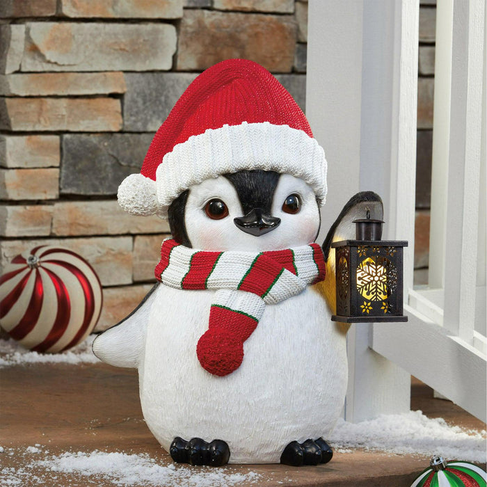 24” Penguin Greeter with Lantern