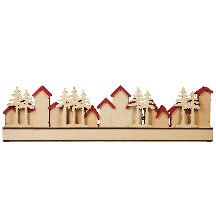 30" Holiday Wooden Village LED Advent Calendar