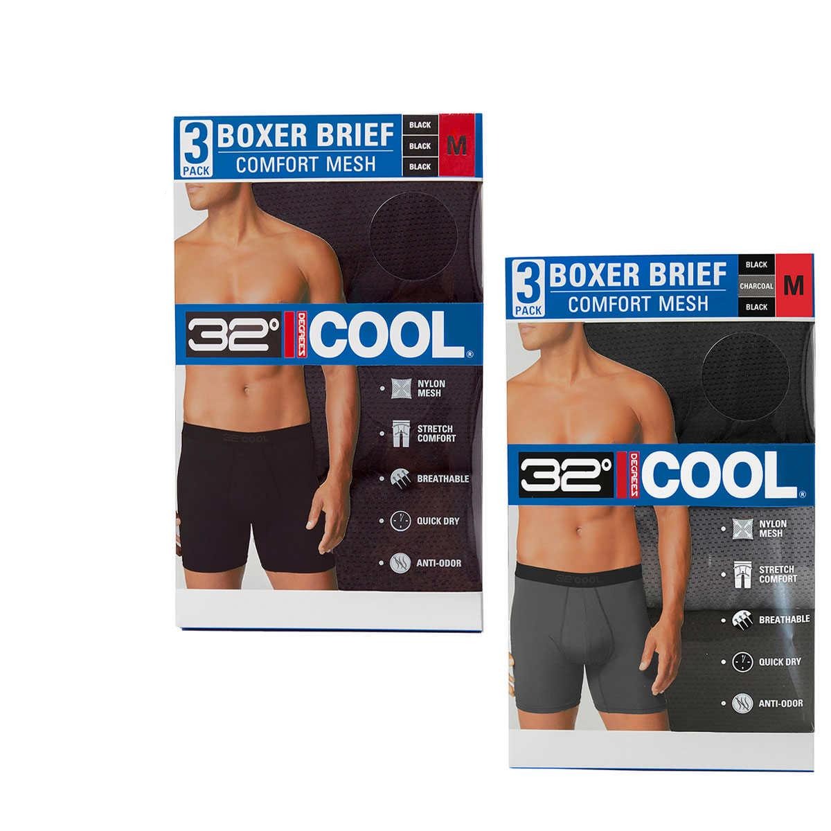 $48 32 Degrees Cool Men Underwear Blue Micro Stretch 2-Pack Boxer