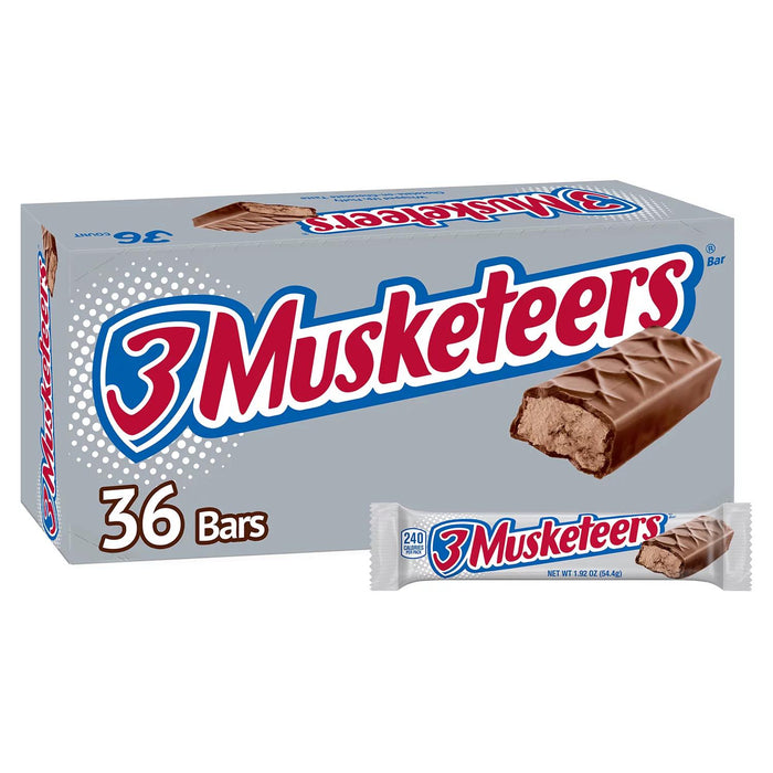 3 Musketeers Chocolate Candy Bars, Full Size, 1.92 oz., 36 pk.