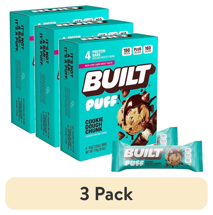 BUILT Puff Protein Bars, 17g Protein, Choose Flavor and Size