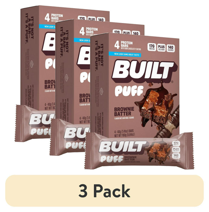 BUILT Puff Protein Bars, 17g Protein, Choose Flavor and Size