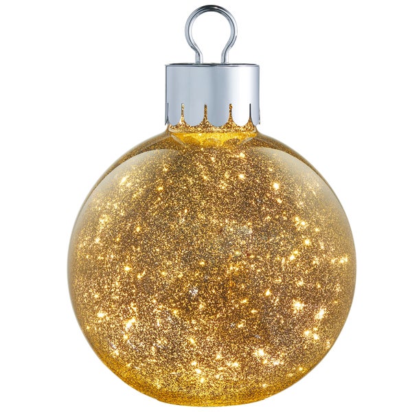 Oversized 15.7" Glass Tabletop Ornament with LED Lights