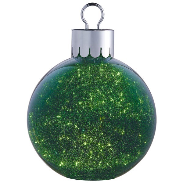 Oversized 15.7" Glass Tabletop Ornament with LED Lights