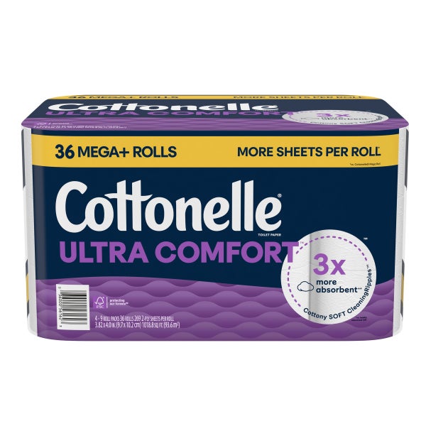 Cottonelle Ultra Comfort Bath Tissue, 2-Ply, 268 Sheets, 36 Rolls