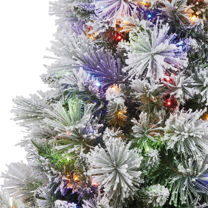 4.5 Pre-Lit Glitter Flocked Potted Artificial Tree