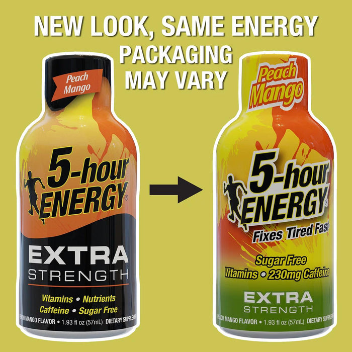 5-hour ENERGY Shot, Extra Strength, Peach Mango 1.93 oz., 24 pk.