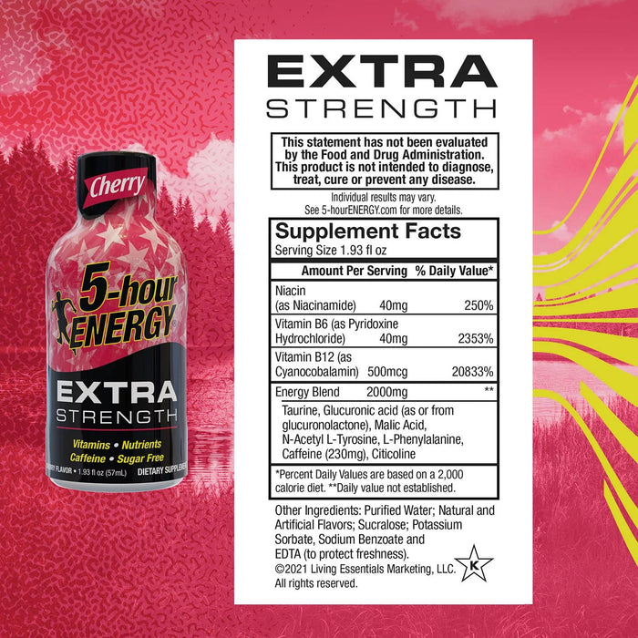 5-hour ENERGY Shot, Extra Strength, Cherry 1.93 oz., 24 pk.