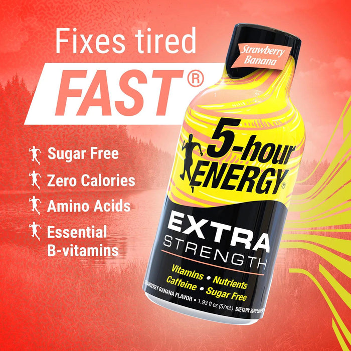 5-hour ENERGY Shot, Extra Strength, Strawberry Banana 1.93 oz., 24 pk.