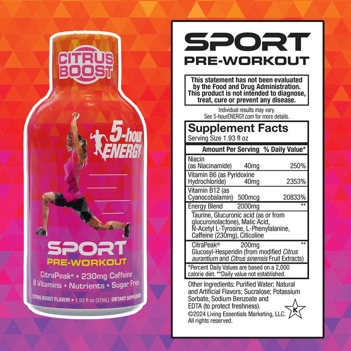 5-hour ENERGY Shot, Mixed Sport, Preworkout, 1.93 fl. oz., 24 pk.