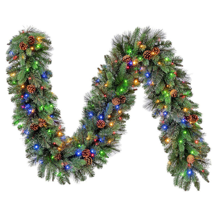 9’ Pre-lit LED Greenery Artificial Garland