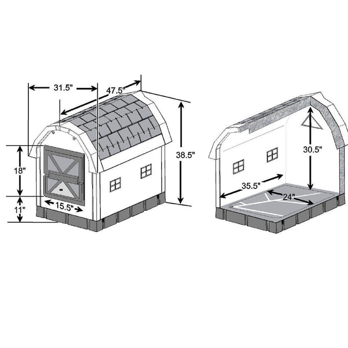 ASL Solutions Grey Insulated Dog Palace and Bed Combo