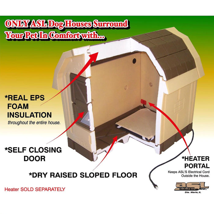 ASL Solutions Grey Insulated Dog Palace and Bed Combo