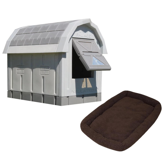 ASL Solutions Grey Insulated Dog Palace and Bed Combo