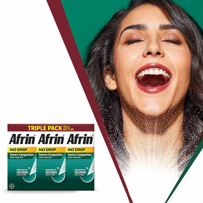 Afrin Original Maximum Strength 12 Hour Nasal Congestion Relief Spray, 90 mL.