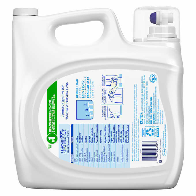 All Free and Clear Plus+ HE Liquid Laundry Detergent, 158 loads, 237 fl oz
