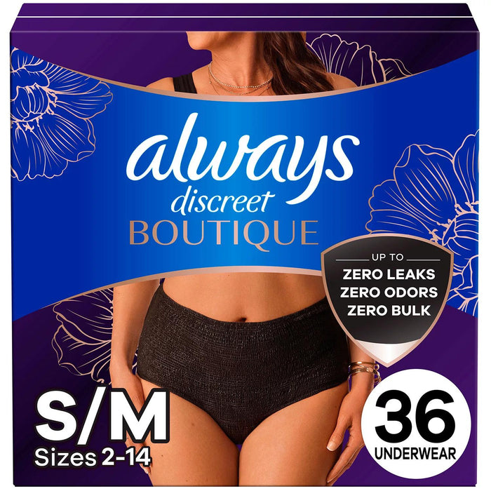 Always Discreet Boutique Incontinence Underwear, Maximum Protection, 36 ct., Choose Your Size