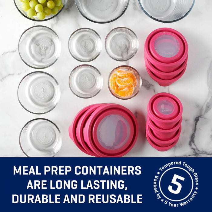 Anchor Hocking TrueSeal Glass Food Storage Containers with Lids, 20 Piece Set