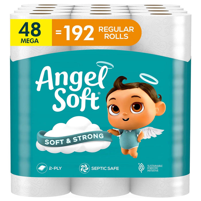 Angel Soft, Soft and Strong 2-Ply Toilet Paper 48 rolls, 320 sheets/roll