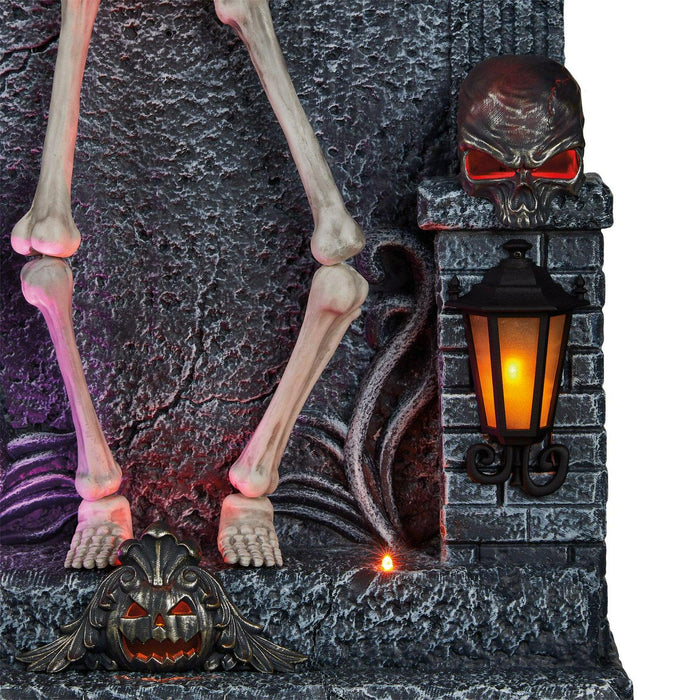 Animated Skeleton Tombstone with Lights and Music