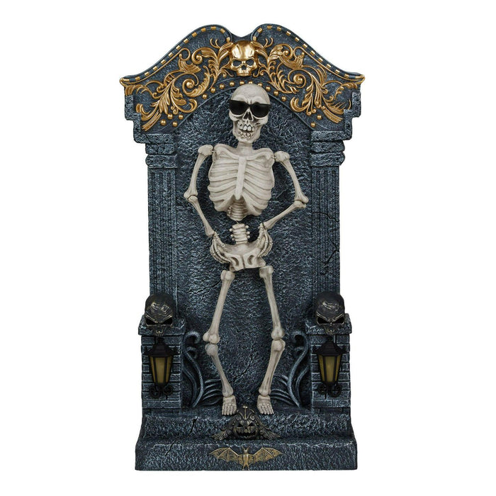 Animated Skeleton Tombstone with Lights and Music