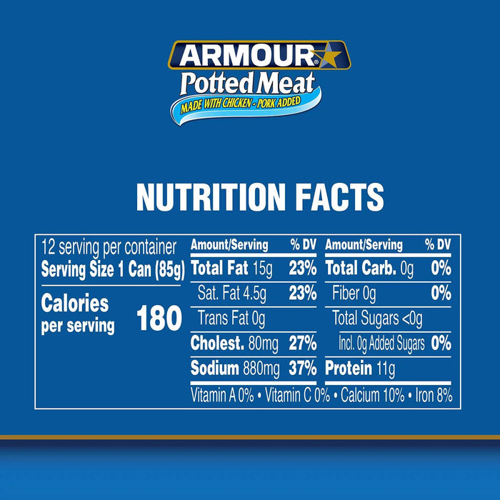 Armour Potted Meat Made With Chicken and Pork, 3 oz., 12 ct.