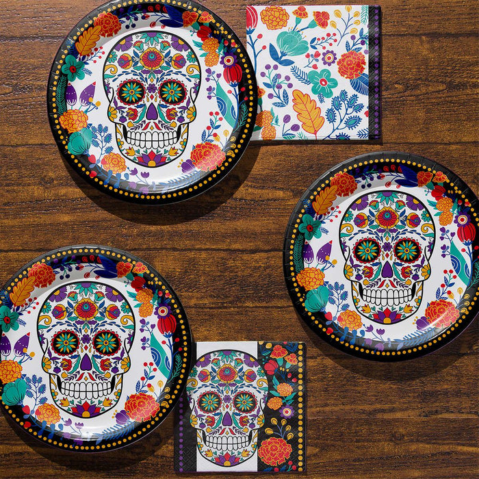 Artstyle Paper Plate and Napkin Bundle, Day of the Dead, 200-count