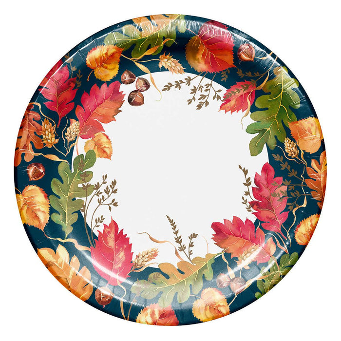 Artstyle Paper Plate and Napkin Bundle, Woodsy Leaves, 200-count