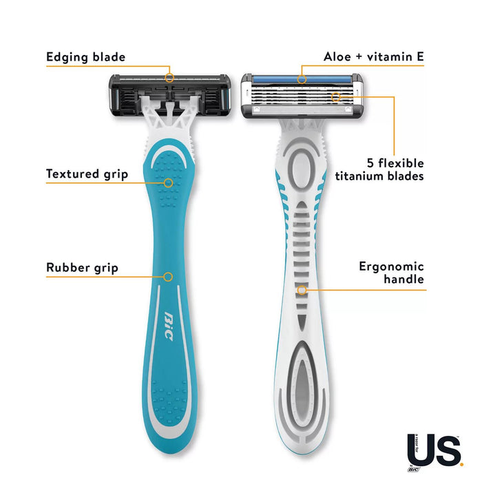 BIC US. Unisex Disposable Razors, 5 Blades, 12 ct.
